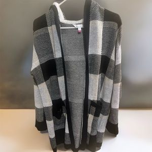Black and white women’s cardigan
